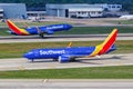 Southwest Boeing 737-8 MAX airplanes at Dallas Love Field Airport in the United States