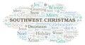 Southwest Christmas word cloud Royalty Free Stock Photo