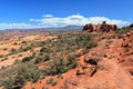 Southwest Deser Landscape and Rock Formations in Windows Section, Arches National Park, Utah, Royalty Free Stock Photo