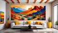 Southwest desert interior wall mural decoration wallpaper