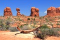 Balanced Rock in Southwest Desert Landscape, Arches National Park, Utah Royalty Free Stock Photo