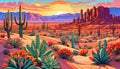 Southwest desert nature landscape scenic golden sunset