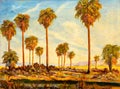 Southwest Desert with Palm Trees Oil Painting