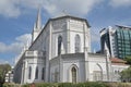 The southwest facade of the main building of Chijmes Gothic style Chapel at Singapore Victoria street