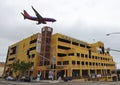 A Southwest Jet on Low Approach Over Laurel Parking Garage