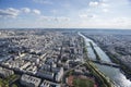 Southwest Side of Paris and Seine River Royalty Free Stock Photo