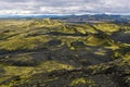 Southwestern part of Lakagigar volcanic fissure as seen from the slope of Laki volcano in South of Iceland