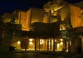 Southwestern resort at night