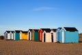 SOUTHWOLD, SUFFOLK/UK - MAY 24 : A Row of Brightly Coloured Beach Huts in Southwold Suffolk on May 24, 2017 Royalty Free Stock Photo