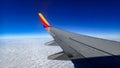 Soutwest airlines airplane wing above the clouds