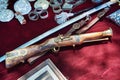 Souvenir antique pistol at flea market Royalty Free Stock Photo