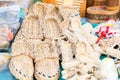 Souvenir bast shoes woven from bast Royalty Free Stock Photo