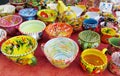 Souvenir colorful plates sold on the street Royalty Free Stock Photo