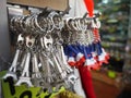 Souvenir Eiffel tower, a lot of hanging for sale. silver color in the French tricolor.