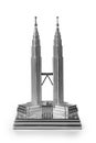 Souvenir item of Petronas Twin Towers Kuala Lumpur isolated on white Royalty Free Stock Photo