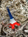 Miniature Eiffel tower key rings in a souvenir shop in Paris Royalty Free Stock Photo