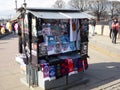 Souvenir kiosk in St Petersburg, Russia.