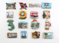 Souvenir magnets of the cities of Europe Royalty Free Stock Photo