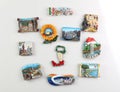 Souvenir magnets of the cities of Italy