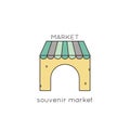 Souvenir market line icon