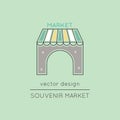 Souvenir market line icon