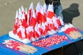 Souvenir Polish flags at a street market in Old Town of Warsaw on the 1st of May, The International Workers Day Royalty Free Stock Photo