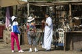 A souvenir seller at the ancient Egyptian capital of Memphis in northern Egypt