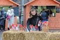 Souvenir seller at Shrovetide (Pancake week) celebration in Moscow.