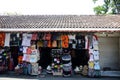 Souvenir shirts are for sale on at the souvenir market in Pura Tirta Empul, Bali