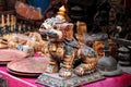 A souvenir at a shop: bronze lion statue at Bhaktpur Darbur Square