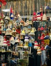 Souvenir shop of postcards with sights and ceramic and clay bells for tourists and visitors of the city. Belgrade