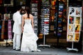 Souvenir Shopping After Wedding in Paris Royalty Free Stock Photo