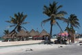 Souvenir stalls on the beach promenade of Progreso, Yucatan, Mexico