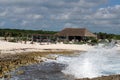 Souvenir stand on a beach in Cozumel