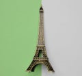 A souvenir statuette of the Eiffel Tower