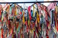 Souvenir strung on an iron rail