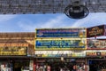 Souvenir supermart and 322 Pizza Bar at the Fremont Street Experience in Las Vegas Nevada Royalty Free Stock Photo