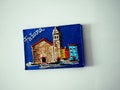 Souvenir Travel magnet on white metal board background - Fazana, Istria, Croatia