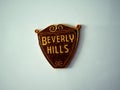 Souvenir Travel magnet on white metal board background - Beverly Hill, California, USA