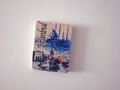 Souvenir Travel magnet on white metal board background - Instanbul, Turkey