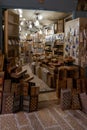 Souvenir wooden chess and backgammon are sold in the oriental bazaar called Garden Of Eden Bazzar in the old city of Jerusalem in