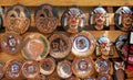 Souvenir wooden totem plates Royalty Free Stock Photo