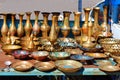 Souvenirs Armenian dishes made of metal, copper, chasing, pitchers, decanters, glasses, plates, dishes, bowls