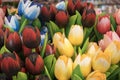 the Souvenirs at Bloemenmarkt - floating flower market on Singel Canal. Amsterdam. Netherlands Royalty Free Stock Photo