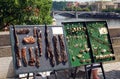 Souvenirs on Charles Bridge, Prague.