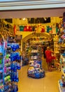 Souvenirs on display in a gift shop Fira Santorini Greece