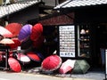 Souvenirs gifts handmade umbrella in local antique vintage retro shop for japanese people foreign traveler travel visit and select