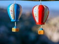 Souvenirs hot air balloons on the street market in Turkey, Cappadocia Royalty Free Stock Photo