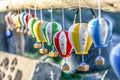 Souvenirs hot air balloons on the street market in Turkey, Cappadocia Royalty Free Stock Photo