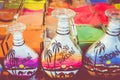 Souvenirs from Jordan - bottles with sand and shapes of desert and camels